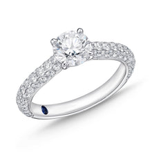 Load image into Gallery viewer, QRPV*03_00 Pave Diamond Engagement Semi-Mount Ring
