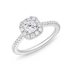 QRHA*26_00 Halo Diamond Engagement Semi-Mount Ring