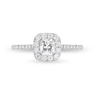 QRHA*26_00 Halo Diamond Engagement Semi-Mount Ring