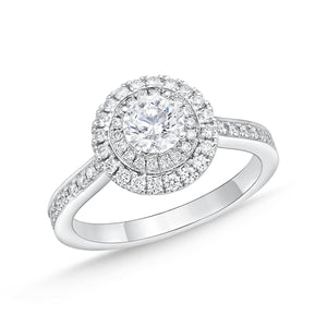 QRHA*23_00 Halo Diamond Engagement Semi-Mount Ring