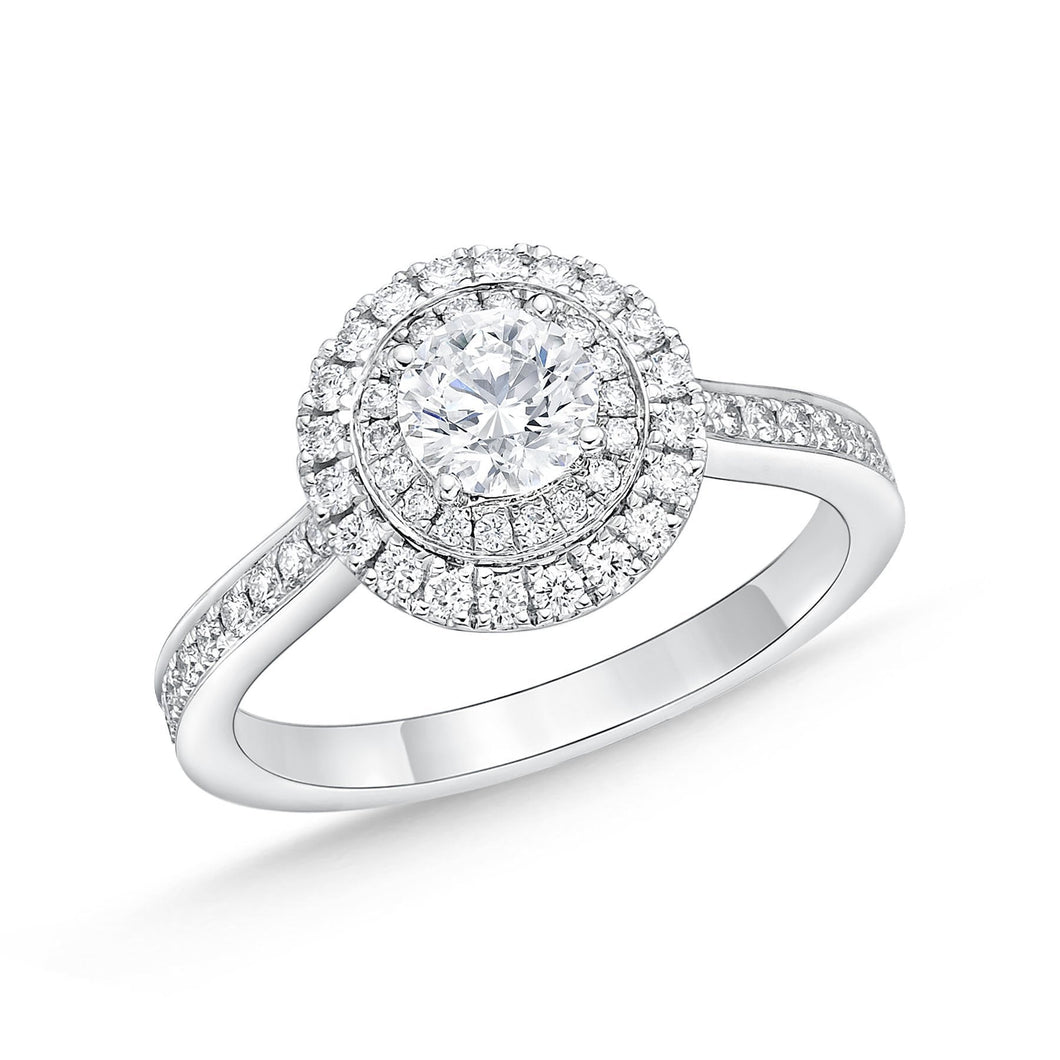 QRHA*23_00 Halo Diamond Engagement Semi-Mount Ring