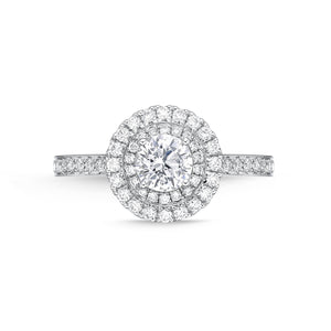 QRHA*23_00 Halo Diamond Engagement Semi-Mount Ring