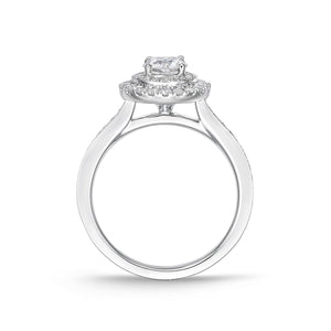 QRHA*23_00 Halo Diamond Engagement Semi-Mount Ring