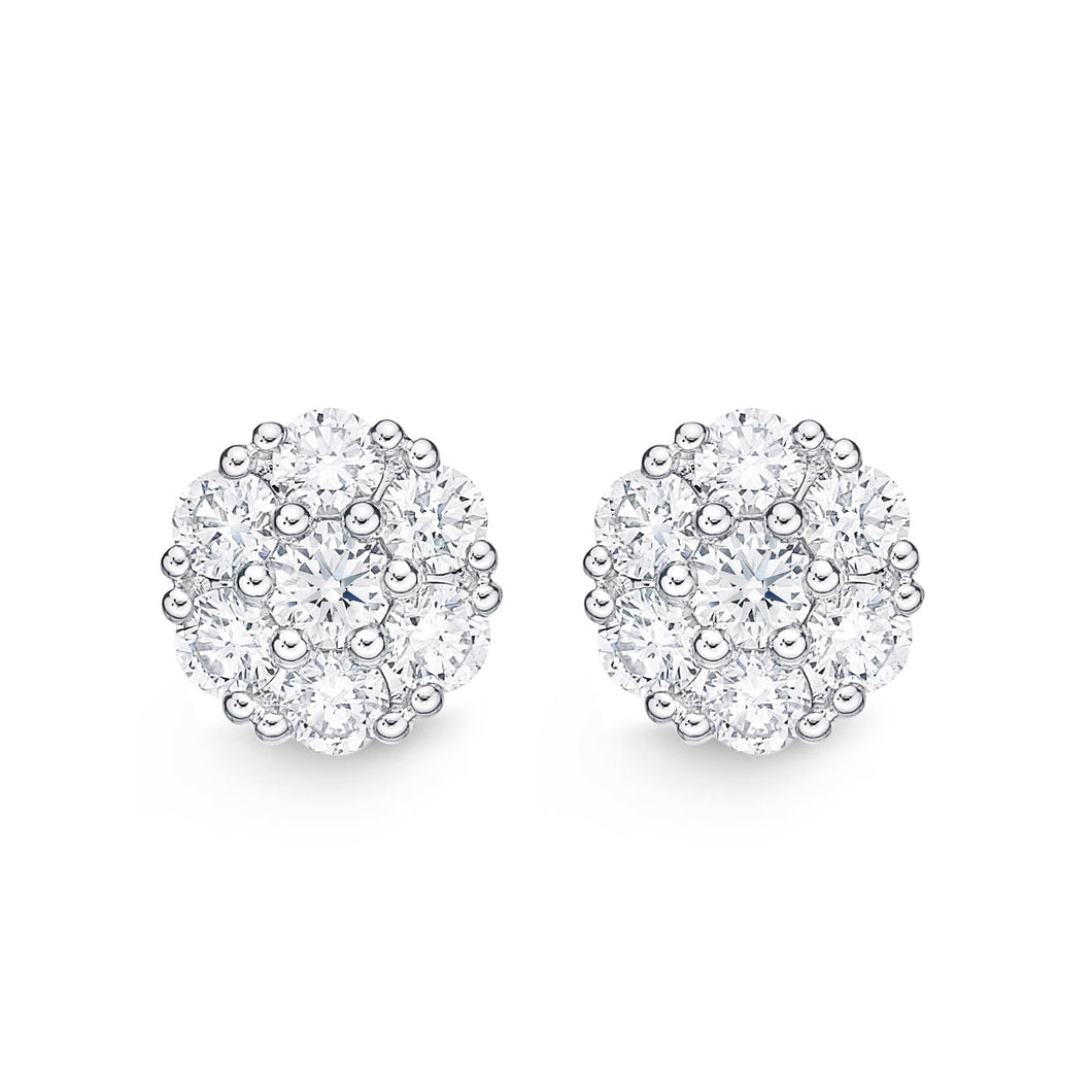 FECU158_00 Cluster Illusion-setting Earrings