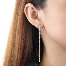 Load image into Gallery viewer, FEDD221_00 Diamond Line Dangling Earrings

