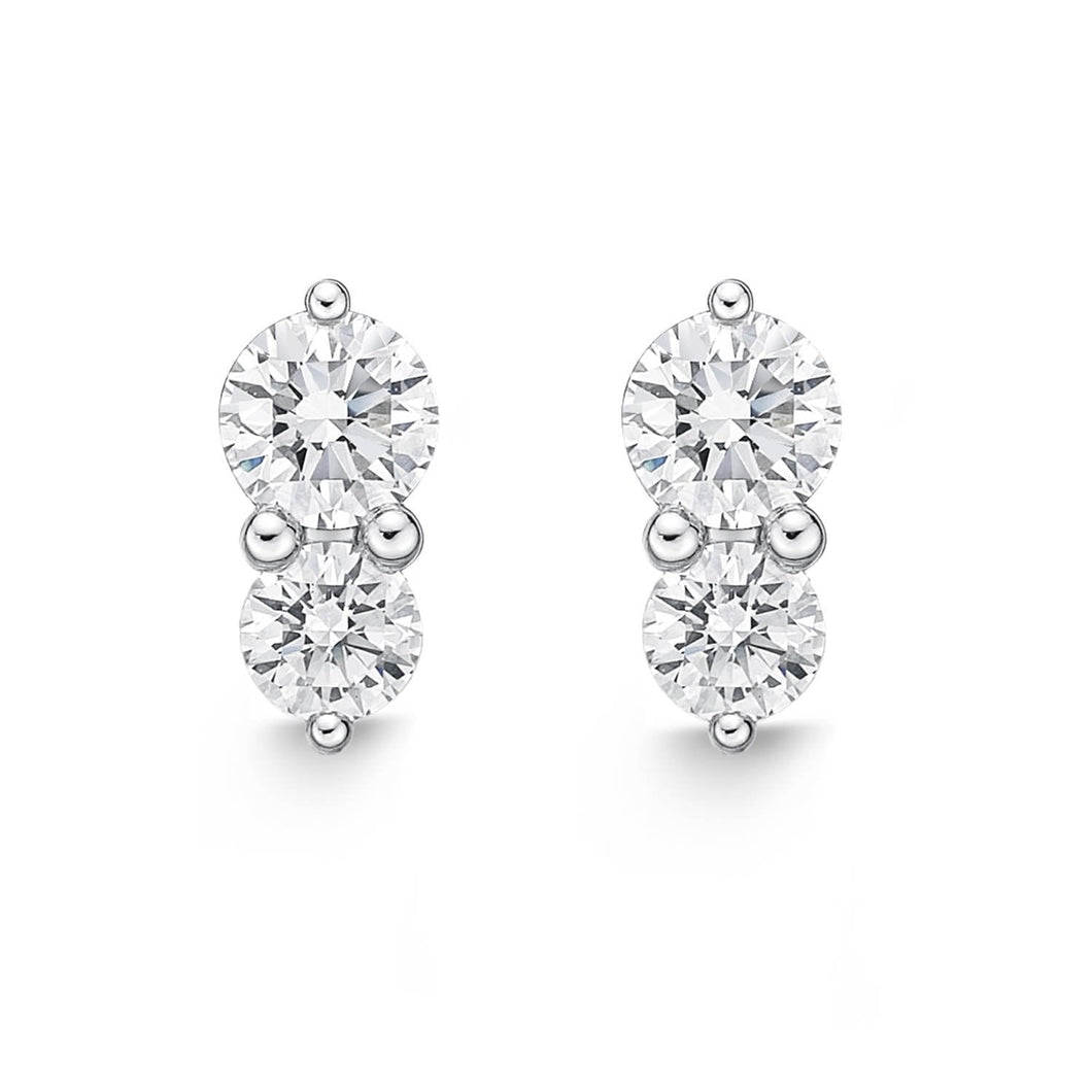 MESPB03_00 Shared Prong Diamond Studs Earrings