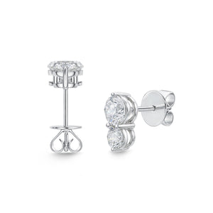 MESPG05_00 Shared Prong Diamond Studs Earrings