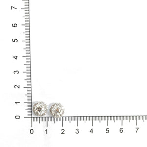 QEHA*21_00 Halo Diamond Studs Semi-Mount Earrings