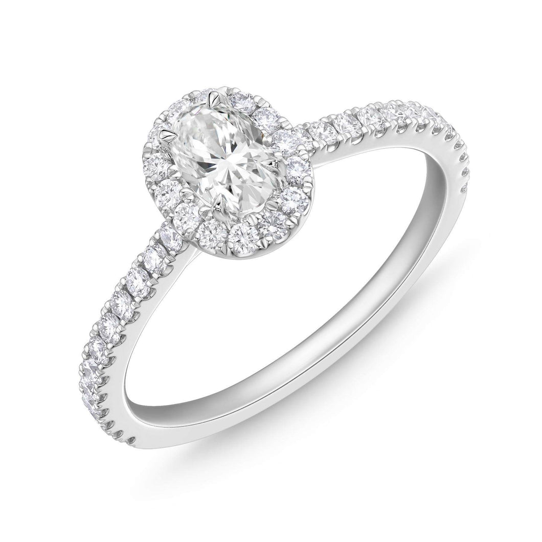 QRHA*25_00 Halo Diamond Engagement Semi-Mount Ring