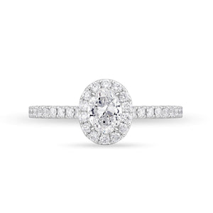 QRHA*25_00 Halo Diamond Engagement Semi-Mount Ring