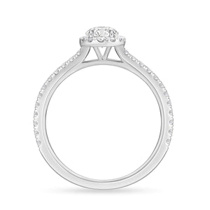 QRHA*25_00 Halo Diamond Engagement Semi-Mount Ring