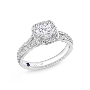 QRHA*22_00 Halo Diamond Engagement Semi-Mount Ring