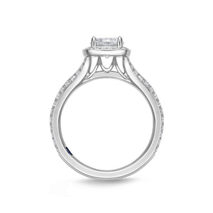 QRHA*22_00 Halo Diamond Engagement Semi-Mount Ring