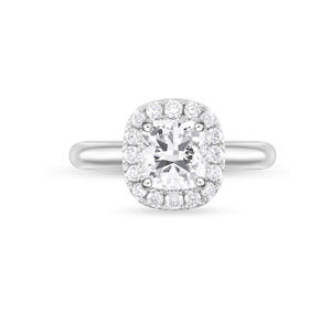 QRHA*24_00 Halo Diamond Engagement Semi-Mount Ring