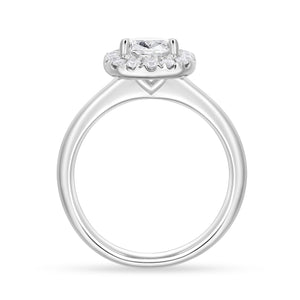 QRHA*24_00 Halo Diamond Engagement Semi-Mount Ring