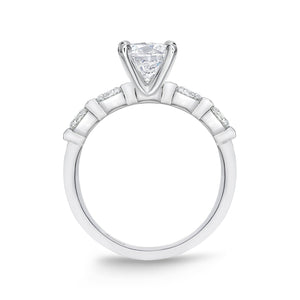 QRPP*05_00 Precious Prong Diamond Engagement Semi-Mount Ring