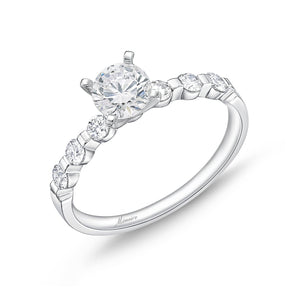 QRPP*08_00 Precious Prong Diamond Engagement Semi-Mount Ring