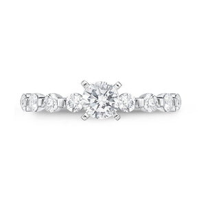 QRPP*12_00 Precious Prong Diamond Engagement Semi-Mount Ring