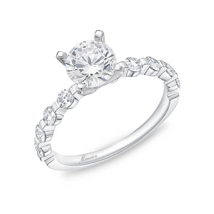 QRPP*13_00 Precious Prong Diamond Engagement Semi-Mount Ring