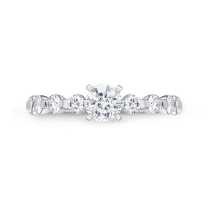 QRPP*13_00 Precious Prong Diamond Engagement Semi-Mount Ring