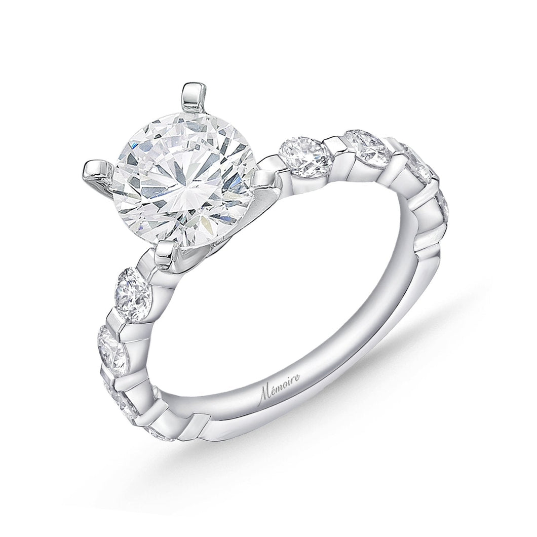 QRPP*14_00 Precious Prong Diamond Engagement Semi-Mount Ring