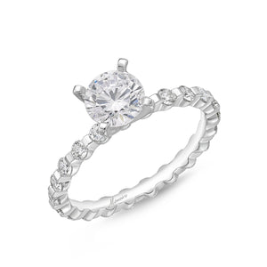 QRPP*17_00 Precious Prong Diamond Engagement Semi-Mount Ring