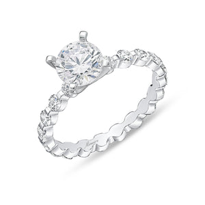 QRPP*18_00 Precious Prong Diamond Engagement Semi-Mount Ring