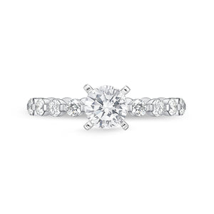 QRPP*18_00 Precious Prong Diamond Engagement Semi-Mount Ring