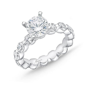 QRPP*21_00 Precious Prong Diamond Engagement Semi-Mount Ring