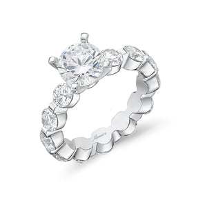 QRPP*25_00 Precious Prong Diamond Engagement Semi-Mount Ring