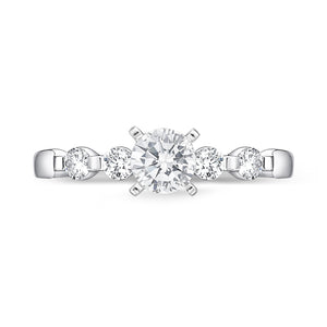 QRPP*27_00 Precious Prong Diamond Engagement Semi-Mount Ring