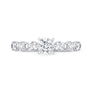 QRPP*31_00 Precious Prong Diamond Engagement Semi-Mount Ring