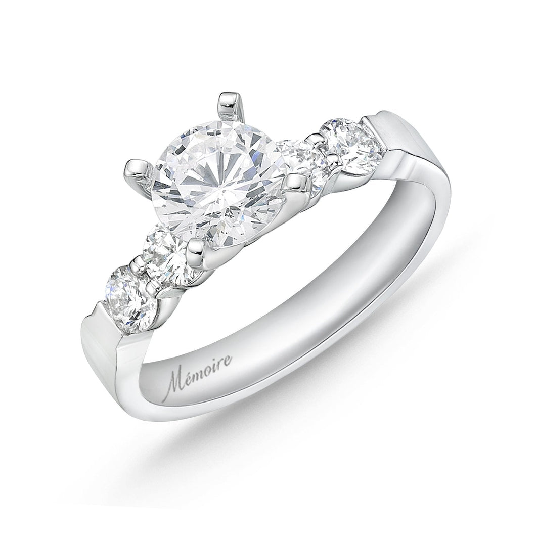 QRPT*10_00 Petite Prong Diamond Engagement Semi-Mount Ring