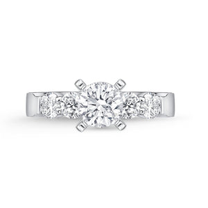 QRPT*10_00 Petite Prong Diamond Engagement Semi-Mount Ring