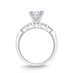 QRPT*10_00 Petite Prong Diamond Engagement Semi-Mount Ring