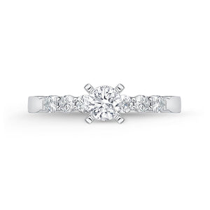 QRPT*14_00 Petite Prong Diamond Engagement Semi-Mount Ring