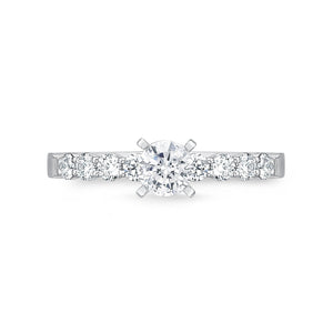 QRPT*20_00 Petite Prong Diamond Engagement Semi-Mount Ring