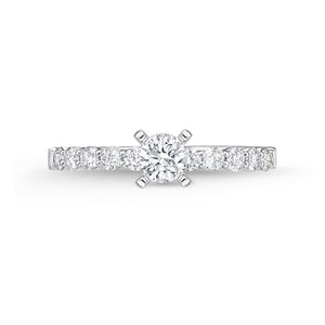 QRPT*24_00 Petite Prong Diamond Engagement Semi-Mount Ring