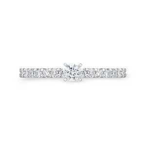 QRPT*28_00 Petite Prong Diamond Engagement Semi-Mount Ring