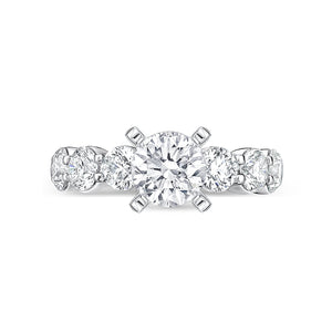 QRPT*39_00 Petite Prong Diamond Engagement Semi-Mount Ring