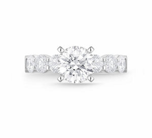 QRPT*87_00 Petite Prong Diamond Engagement Semi-Mount Ring