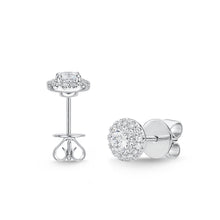 Load image into Gallery viewer, QEHA*15_00 Halo Diamond Studs Semi-Mount Earrings
