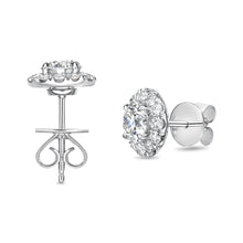 Load image into Gallery viewer, QEHA*21_00 Halo Diamond Studs Semi-Mount Earrings
