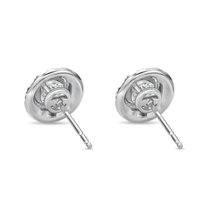 QEHA*21_00 Halo Diamond Studs Semi-Mount Earrings