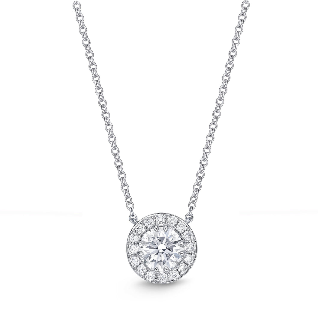 QNHA*07_00 Halo Diamond Classic Semi-Mount Necklace